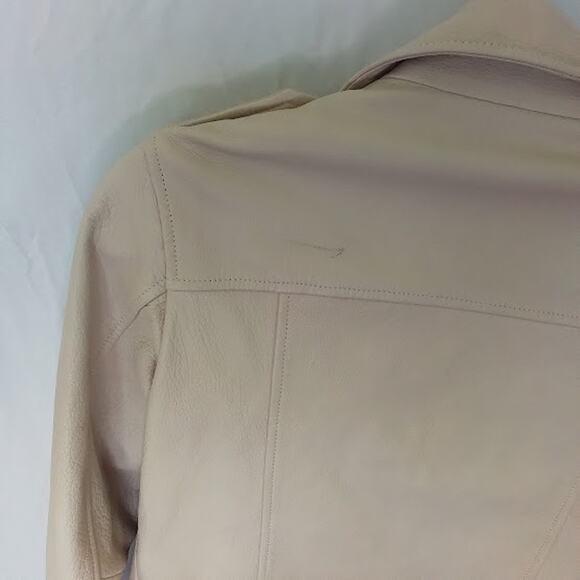 LTH JKT Venice 100% Leather Cream Moto Jacket Women’s Size Small - Picture 3 of 5
